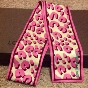 Louis Vuitton Pink Leopard Silk Bandeau